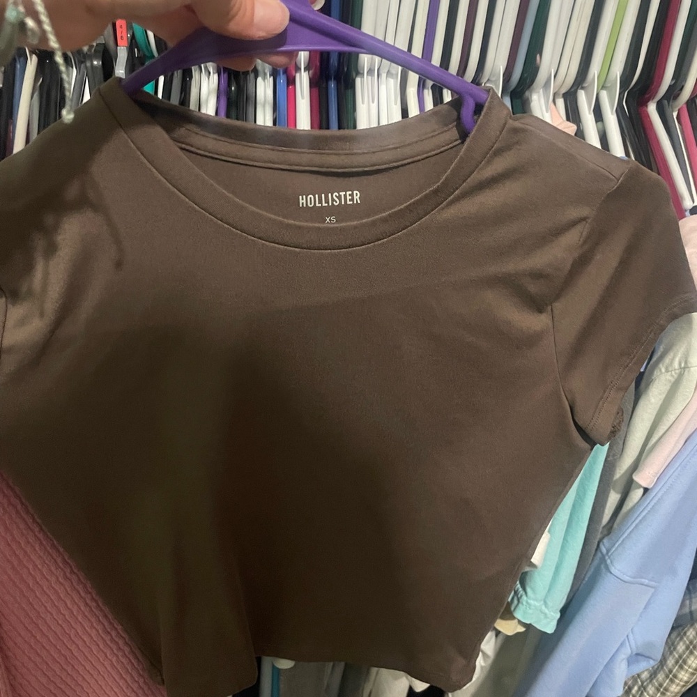 Hollister Women's Chocolate Crop Top